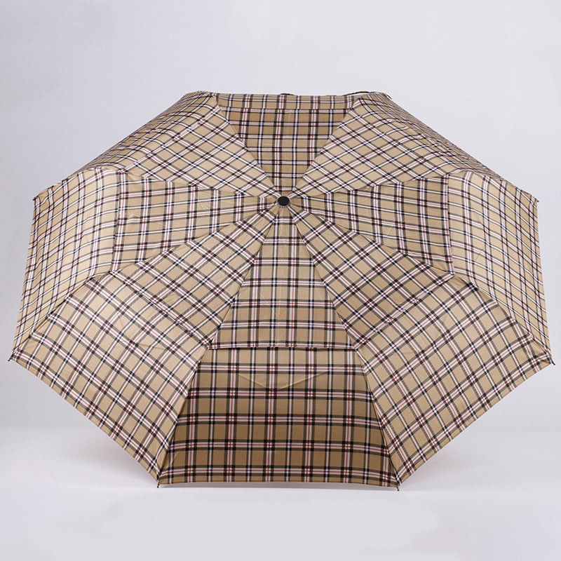 Fully automatic plaid umbrella – foldable & stylish