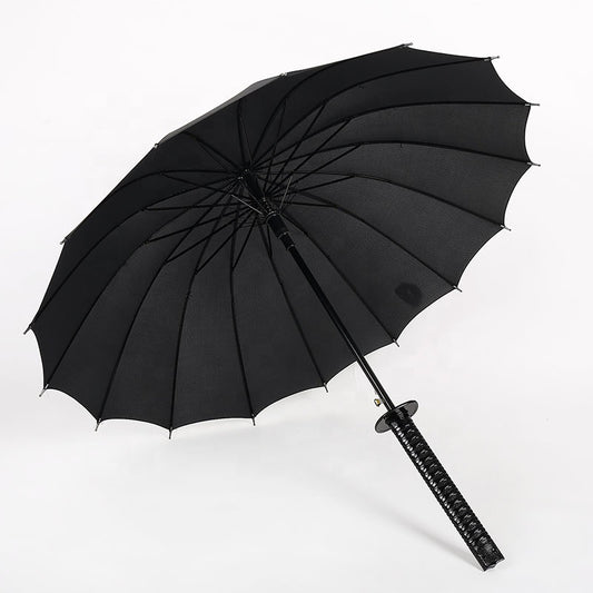Unique Japanese umbrella with katana handle – stylish & windproof